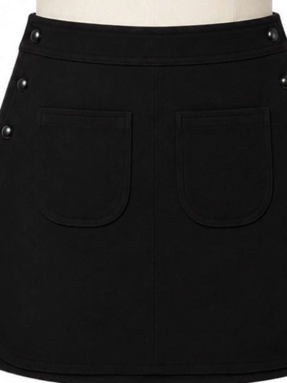 Courrèges twill mini skirt with front patch pockets and side press stud 42 US 10